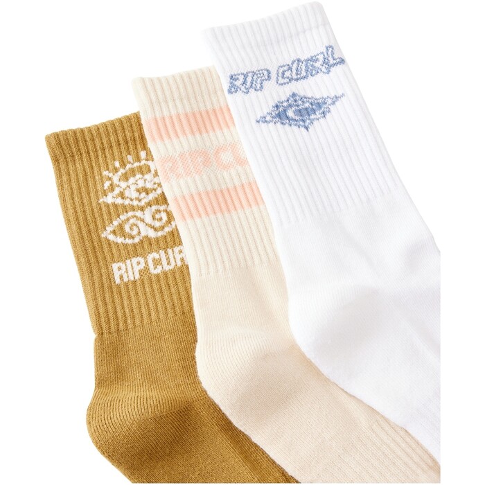 2024 Rip Curl Womens Icons Of Surf Sock 3 Pack 00EWSO - Bronze